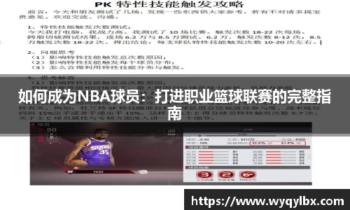 如何成为NBA球员：打进职业篮球联赛的完整指南